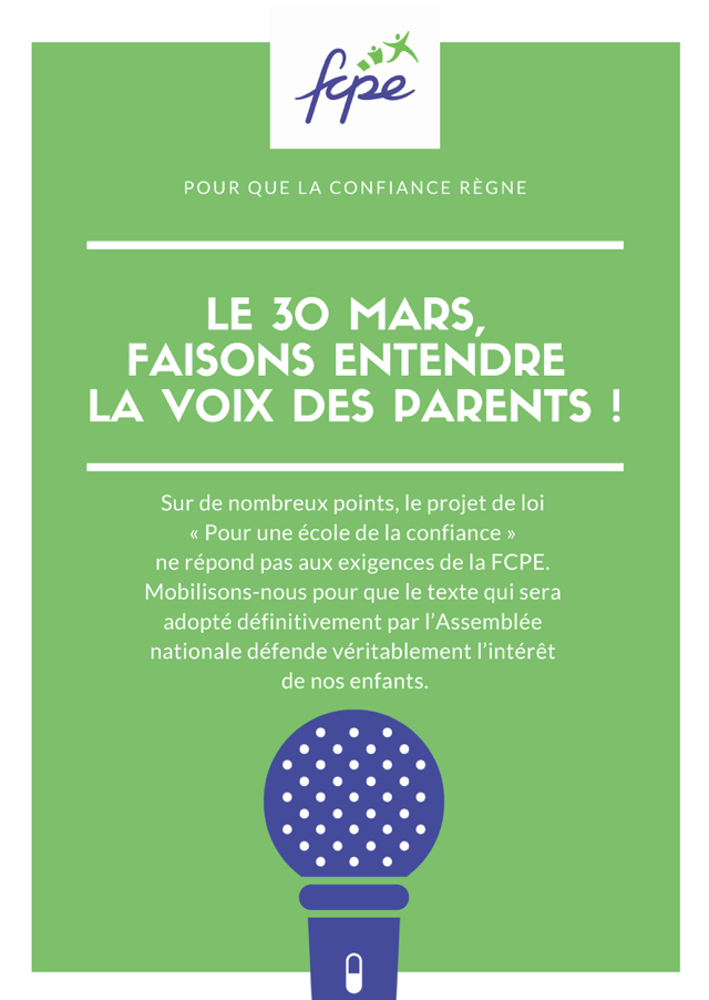 tract pour manifester le 30 mars