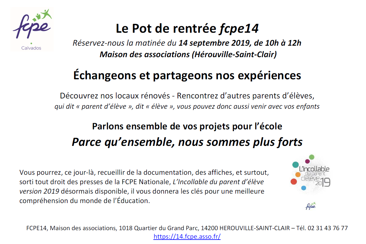 flyers pot de rentrée